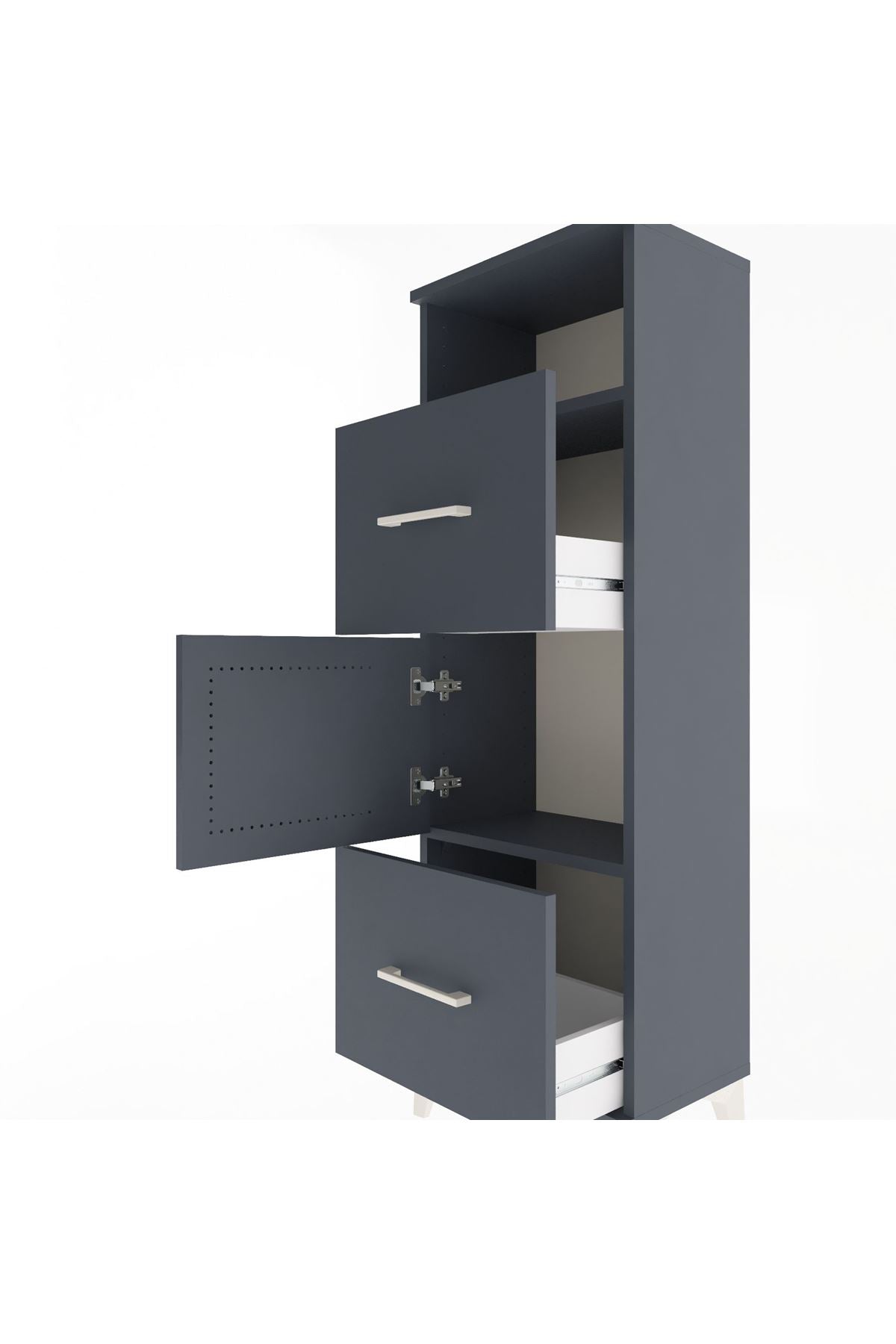 Arges Dolap 2 Raflı 2 Çekmeceli Tek Kapaklı 44x30x134 - S16M003V5A