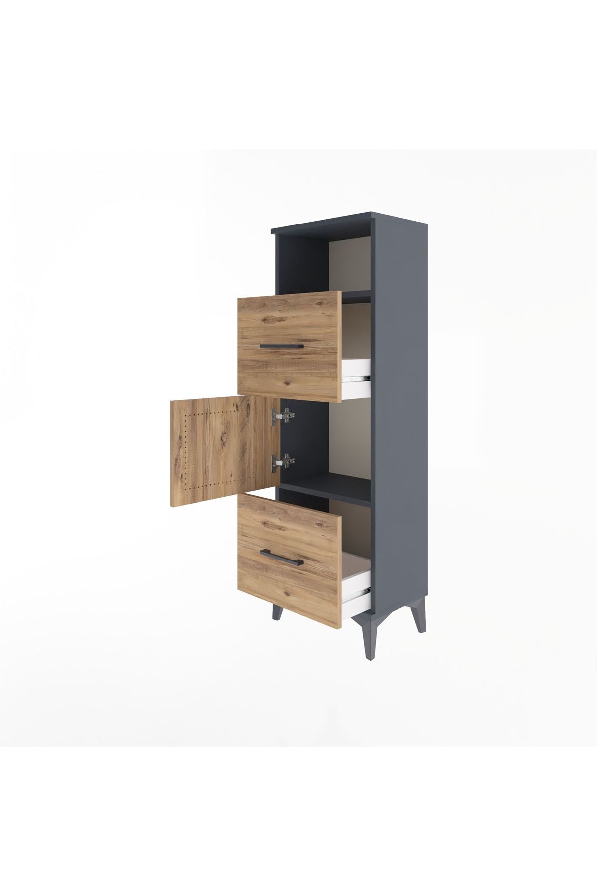 Arges Dolap 2 Raflı 2 Çekmeceli Tek Kapaklı 44x30x134 - S16M003V6A