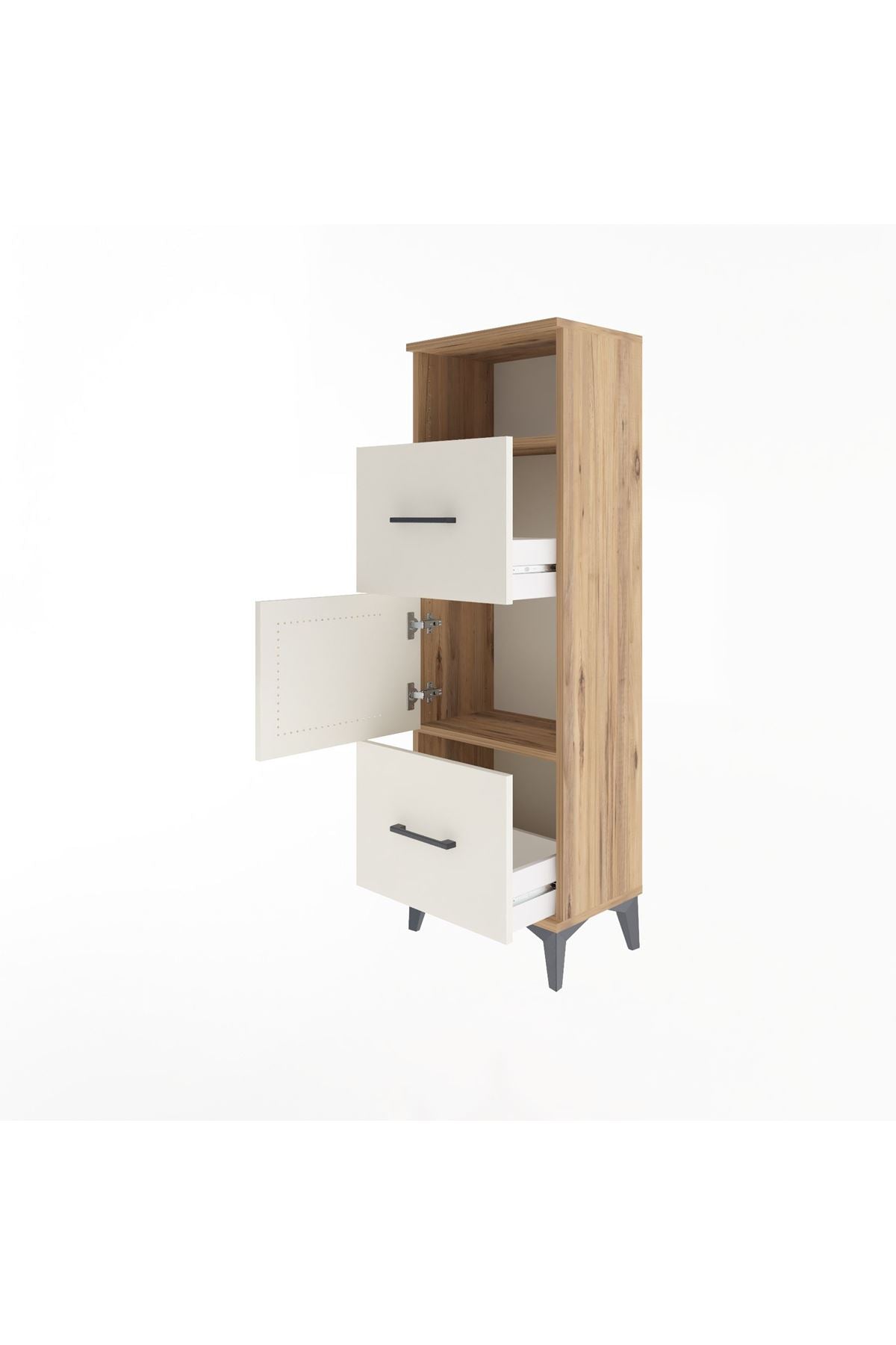 Arges Dolap 2 Raflı 2 Çekmeceli Tek Kapaklı 44x30x134 - S16M003V7A