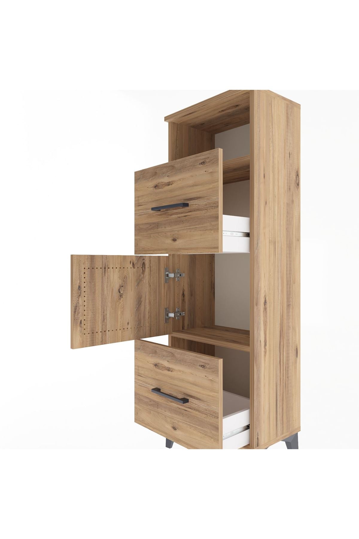 Arges Dolap 2 Raflı 2 Çekmeceli Tek Kapaklı 44x30x134 - S16M003V9A
