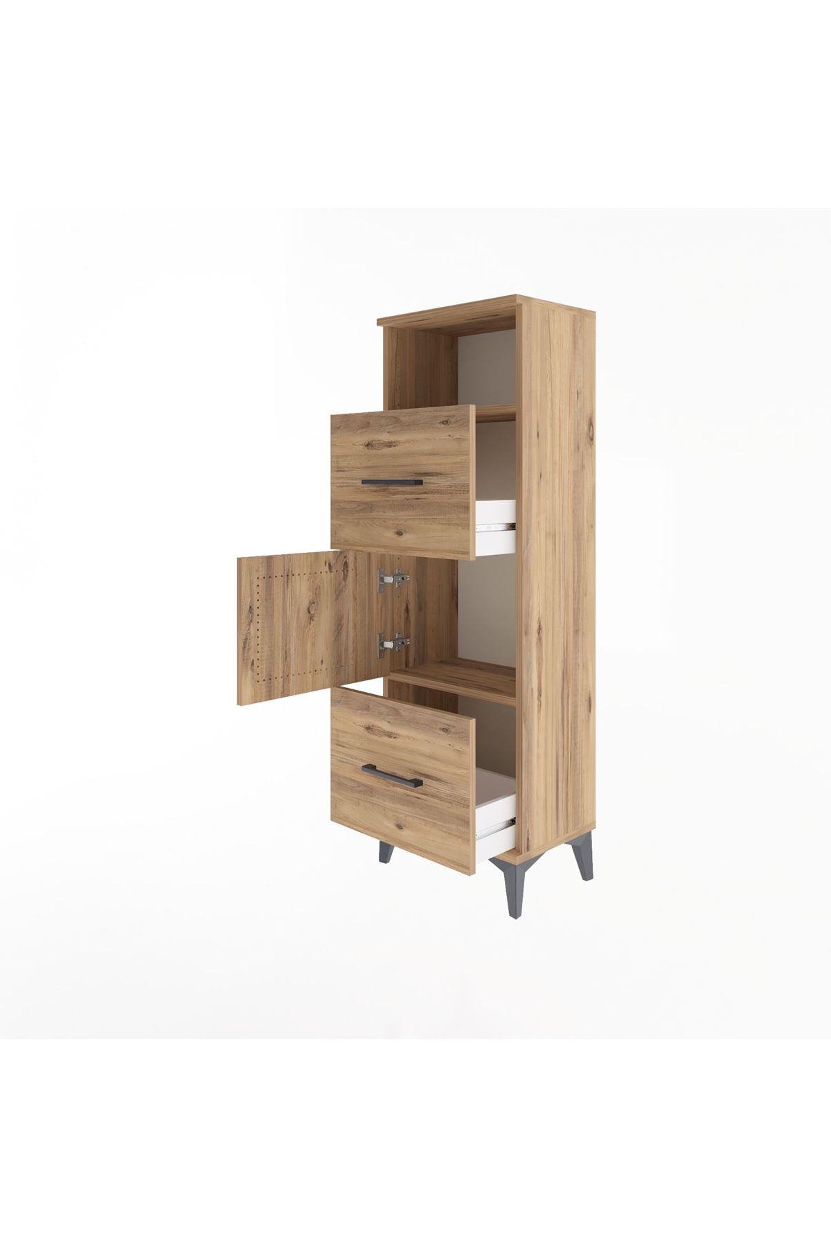 Arges Dolap 2 Raflı 2 Çekmeceli Tek Kapaklı 44x30x134 - S16M003V9A