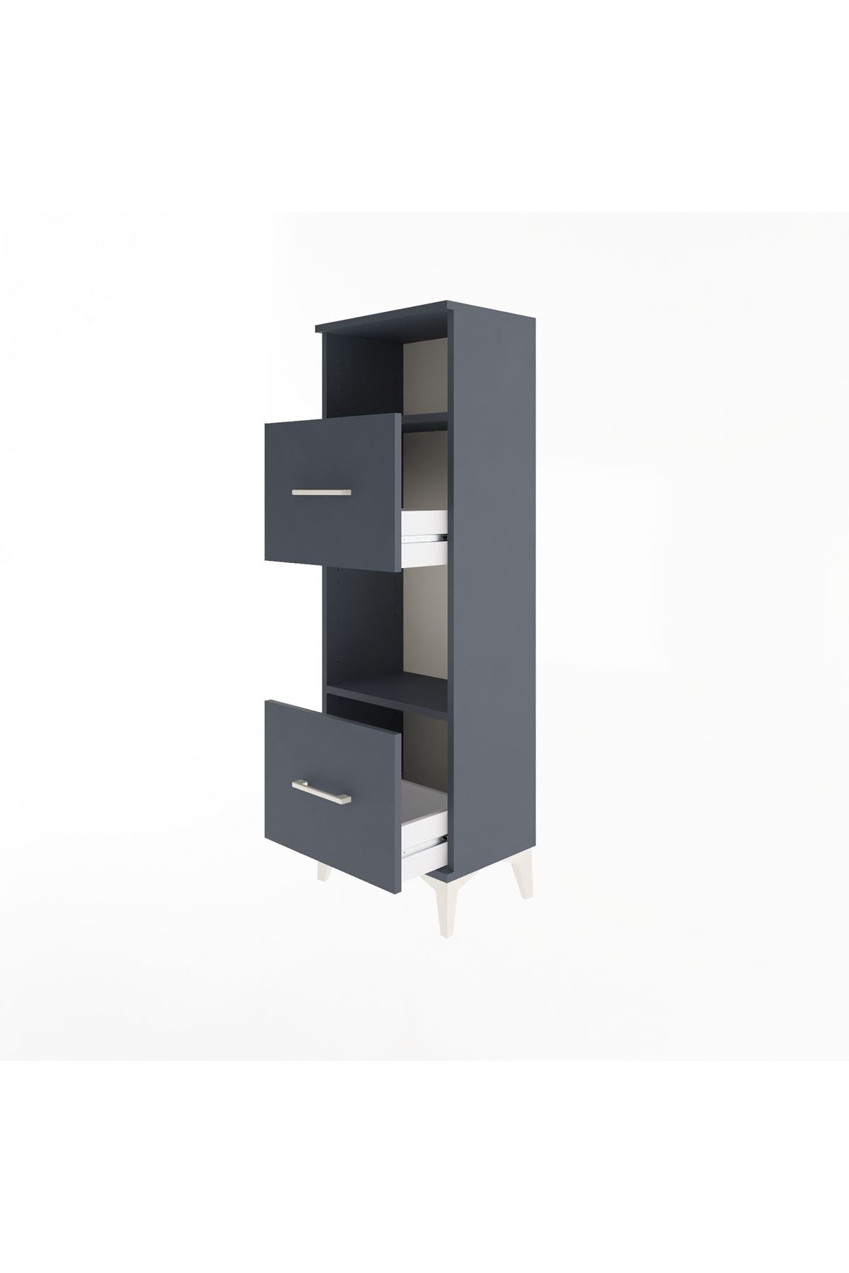 Arges Dolap 2 Raflı 2 Çekmeceli 44x30x134 - S16M004V5A