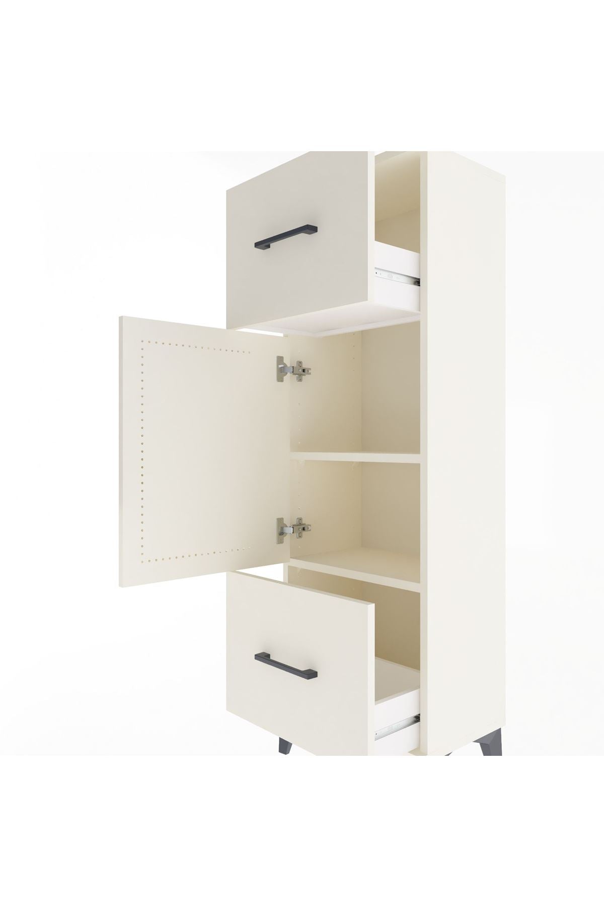 Arges Dolap 2 Raflı 2 Çekmeceli Tek Kapaklı 44x30x134 - S16M005V1A