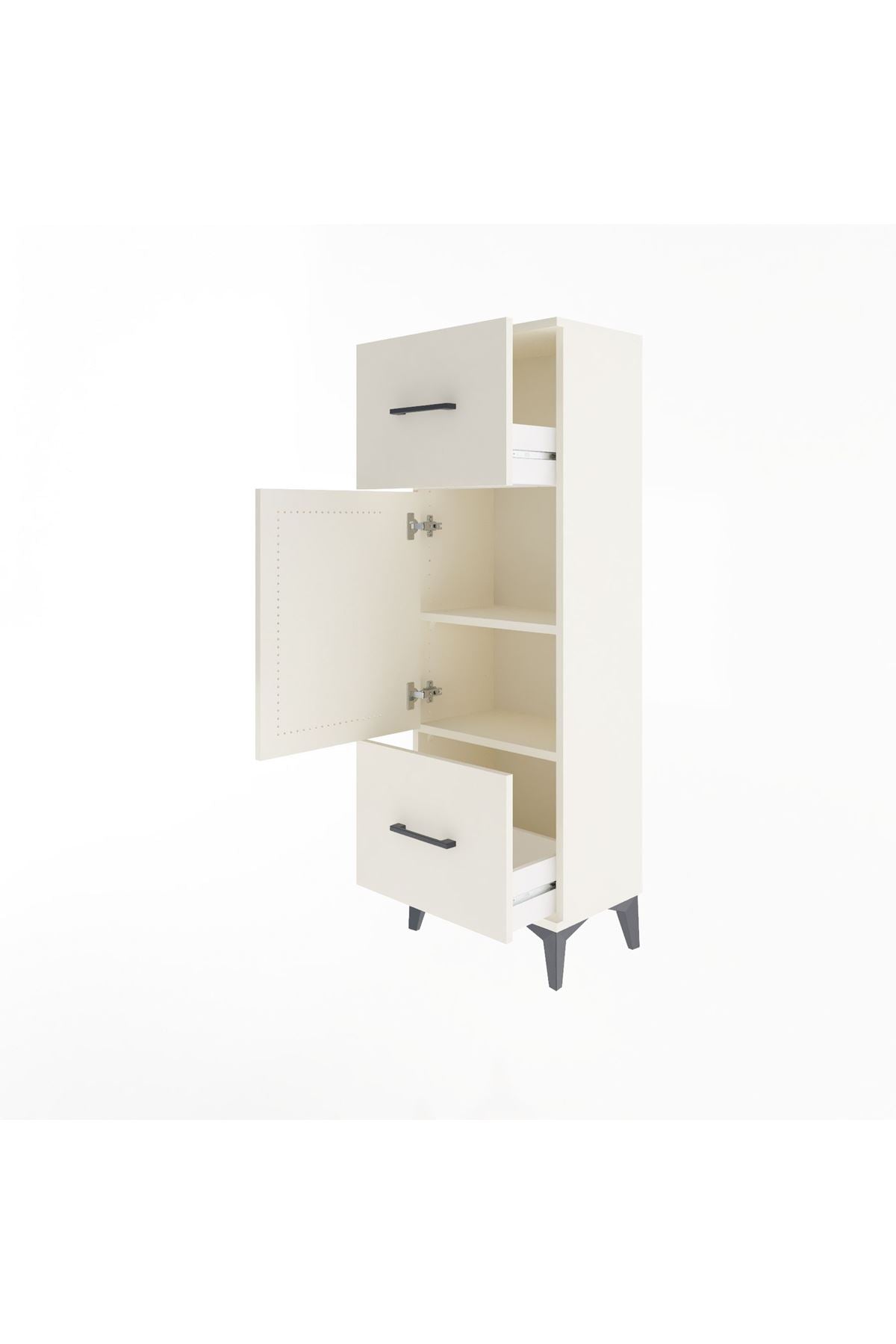 Arges Dolap 2 Raflı 2 Çekmeceli Tek Kapaklı 44x30x134 - S16M005V1A