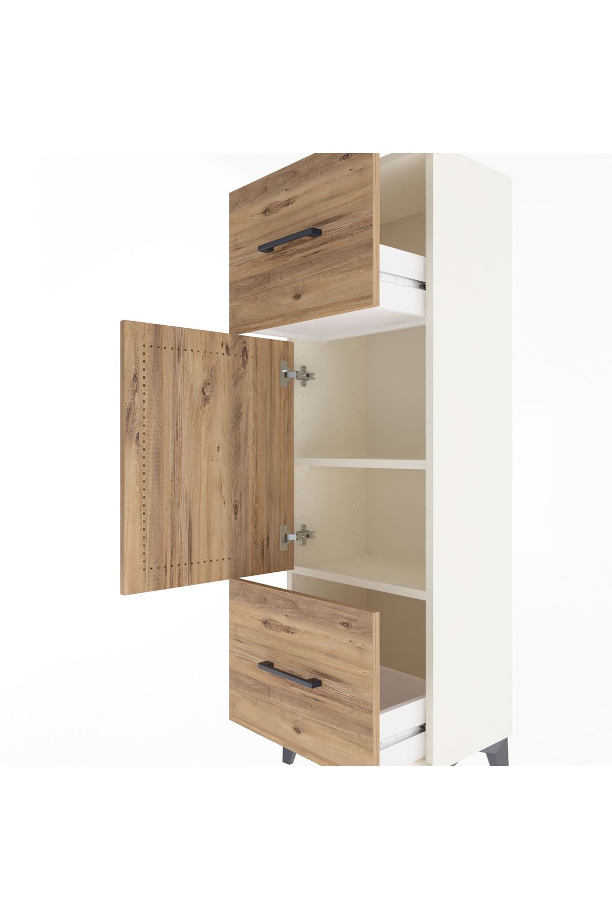 Arges Dolap 2 Raflı 2 Çekmeceli Tek Kapaklı 44x30x134 - S16M005V3A