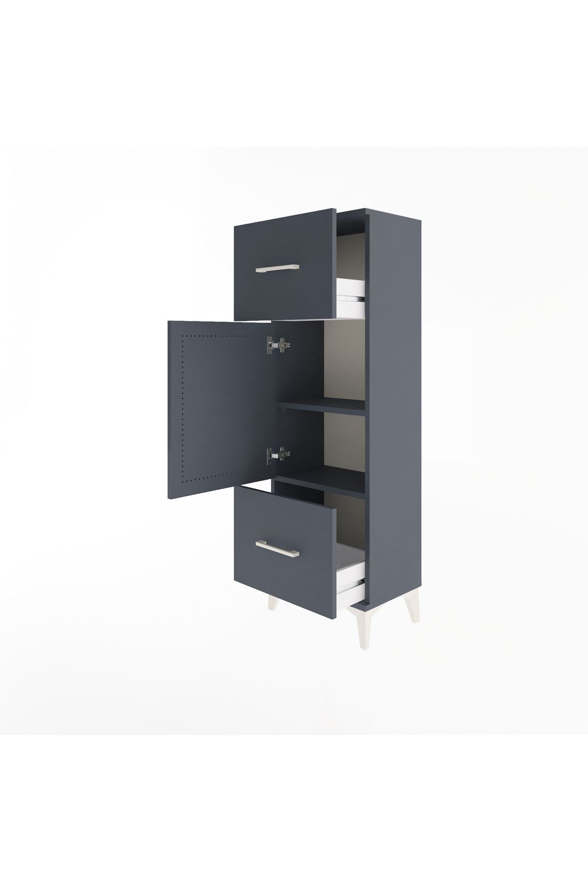 Arges Dolap 2 Raflı 2 Çekmeceli Tek Kapaklı 44x30x134 - S16M005V5A
