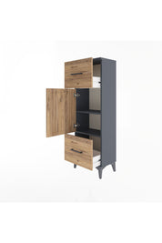 Arges Dolap 2 Raflı 2 Çekmeceli Tek Kapaklı 44x30x134 - S16M005V6A