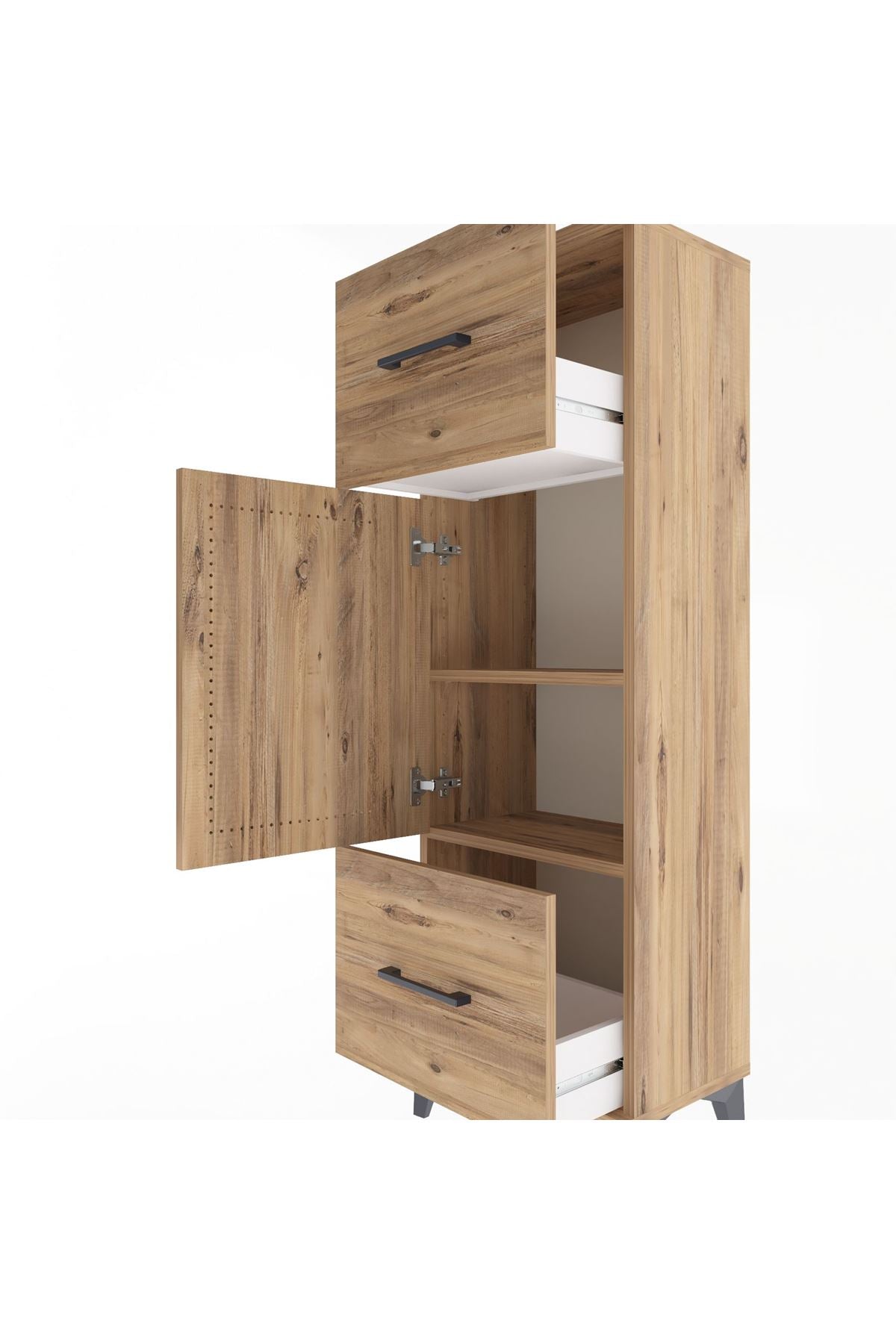 Arges Dolap 2 Raflı 2 Çekmeceli Tek Kapaklı 44x30x134 - S16M005V9A