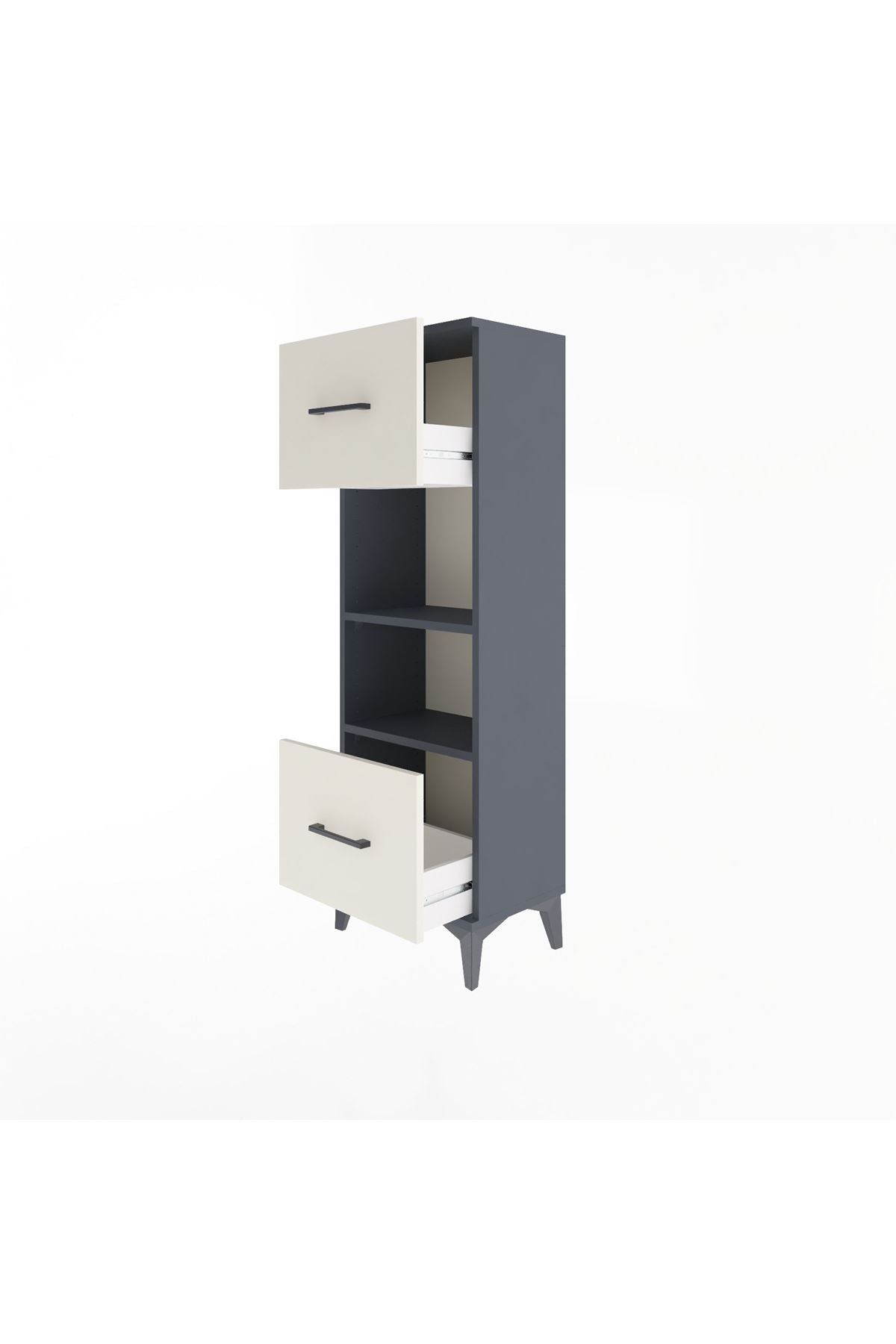 Arges Dolap 2 Raflı 2 Çekmeceli 44x30x134 - S16M006V4A