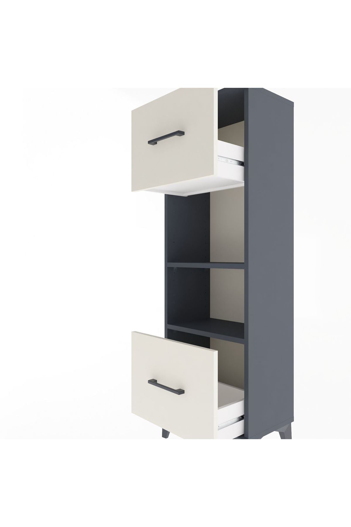 Arges Dolap 2 Raflı 2 Çekmeceli 44x30x134 - S16M006V4A