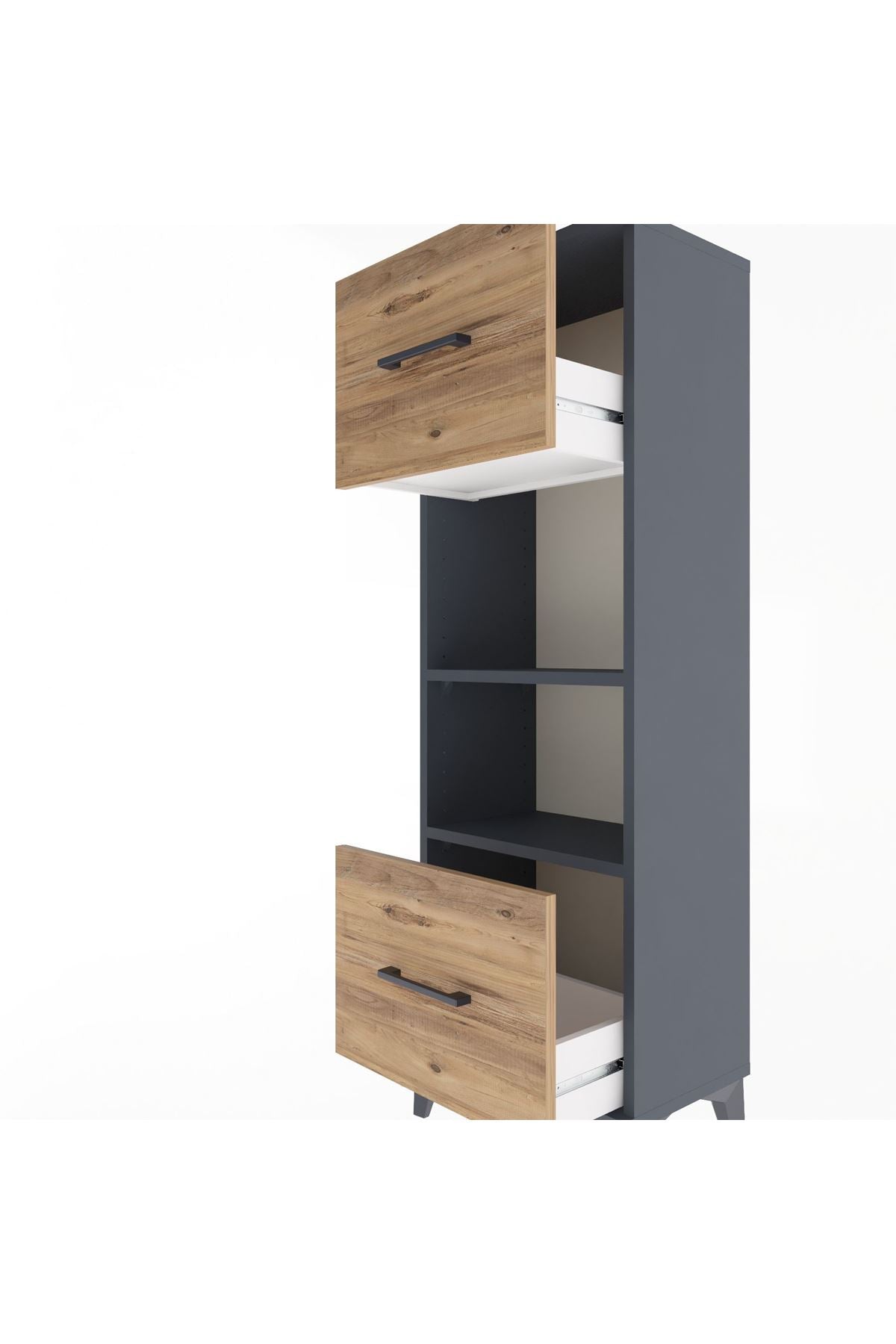 Arges Dolap 2 Raflı 2 Çekmeceli 44x30x134 - S16M006V6A