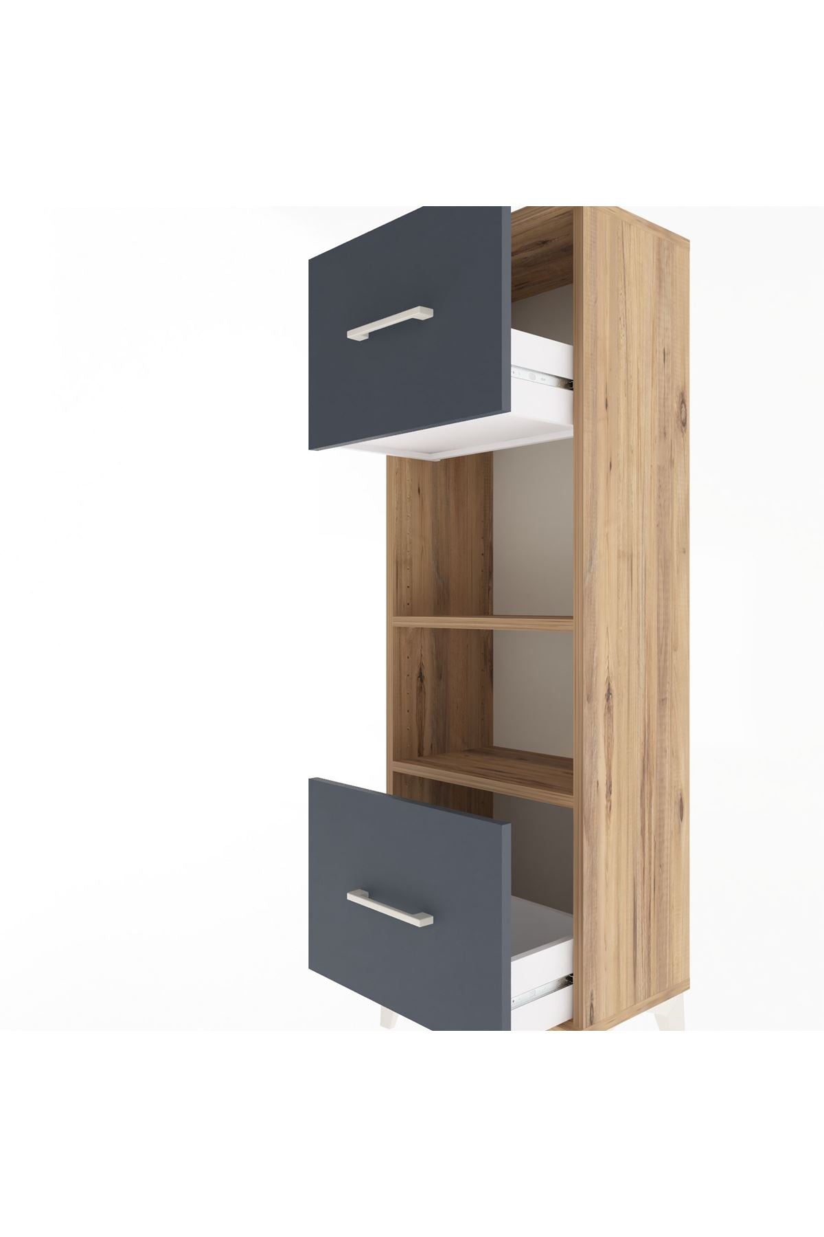 Arges Dolap 2 Raflı 2 Çekmeceli 44x30x134 - S16M006V8A