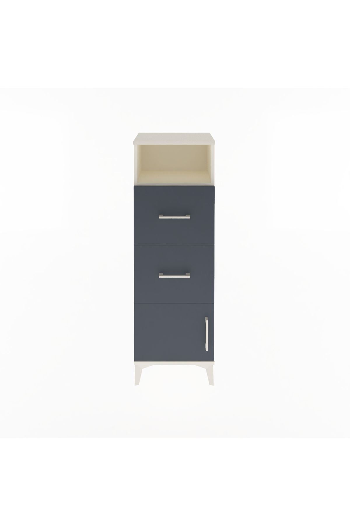 Arges Dolap Tek Raflı 2 Çekmeceli Tek Kapaklı 44x30x134 - S16M007V2A