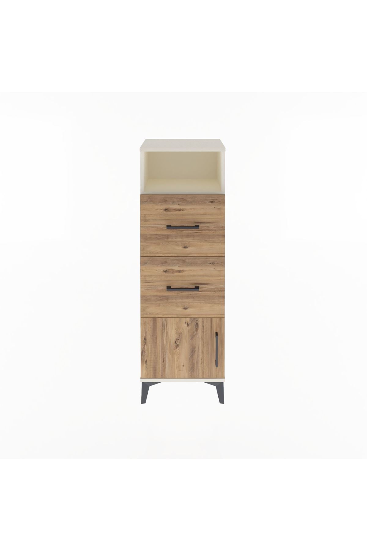 Arges Dolap Tek Raflı 2 Çekmeceli Tek Kapaklı 44x30x134 - S16M007V3A