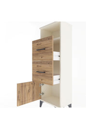 Arges Dolap Tek Raflı 2 Çekmeceli Tek Kapaklı 44x30x134 - S16M007V3A