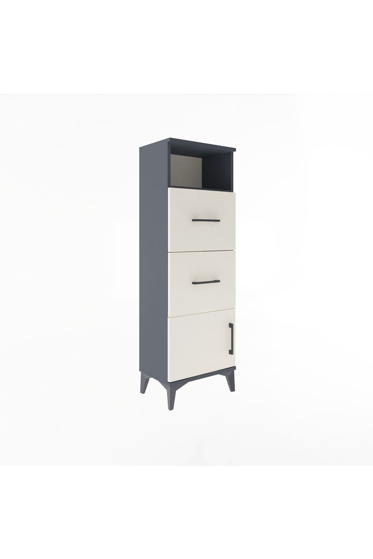 Arges Dolap Tek Raflı 2 Çekmeceli Tek Kapaklı 44x30x134 - S16M007V4A