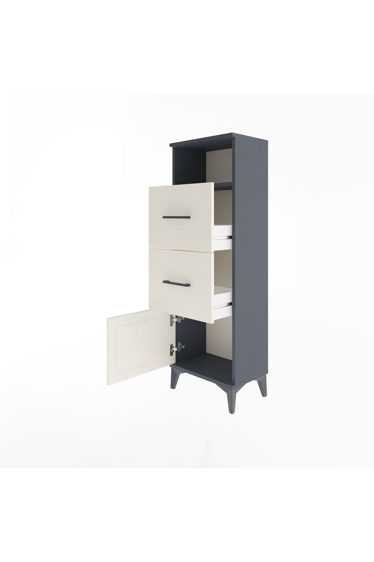 Arges Dolap Tek Raflı 2 Çekmeceli Tek Kapaklı 44x30x134 - S16M007V4A