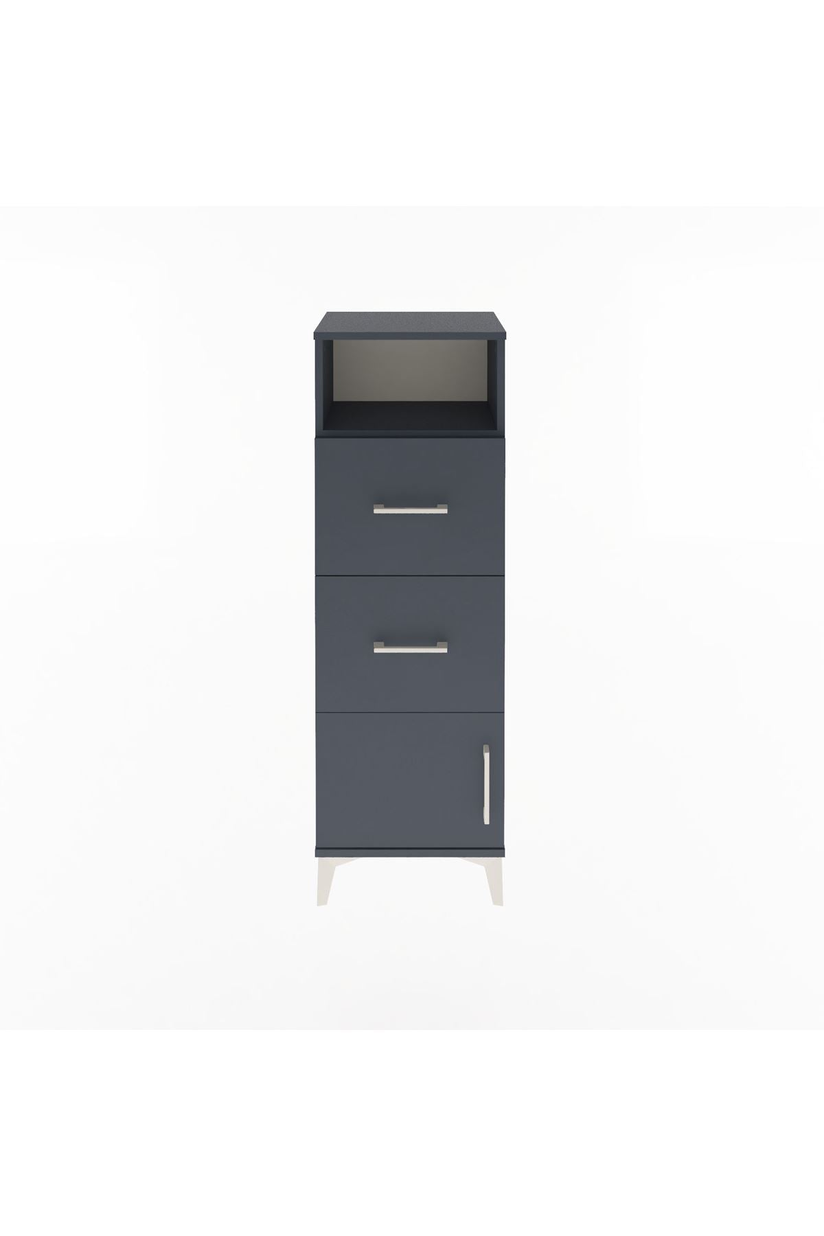 Arges Dolap Tek Raflı 2 Çekmeceli Tek Kapaklı 44x30x134 - S16M007V5A