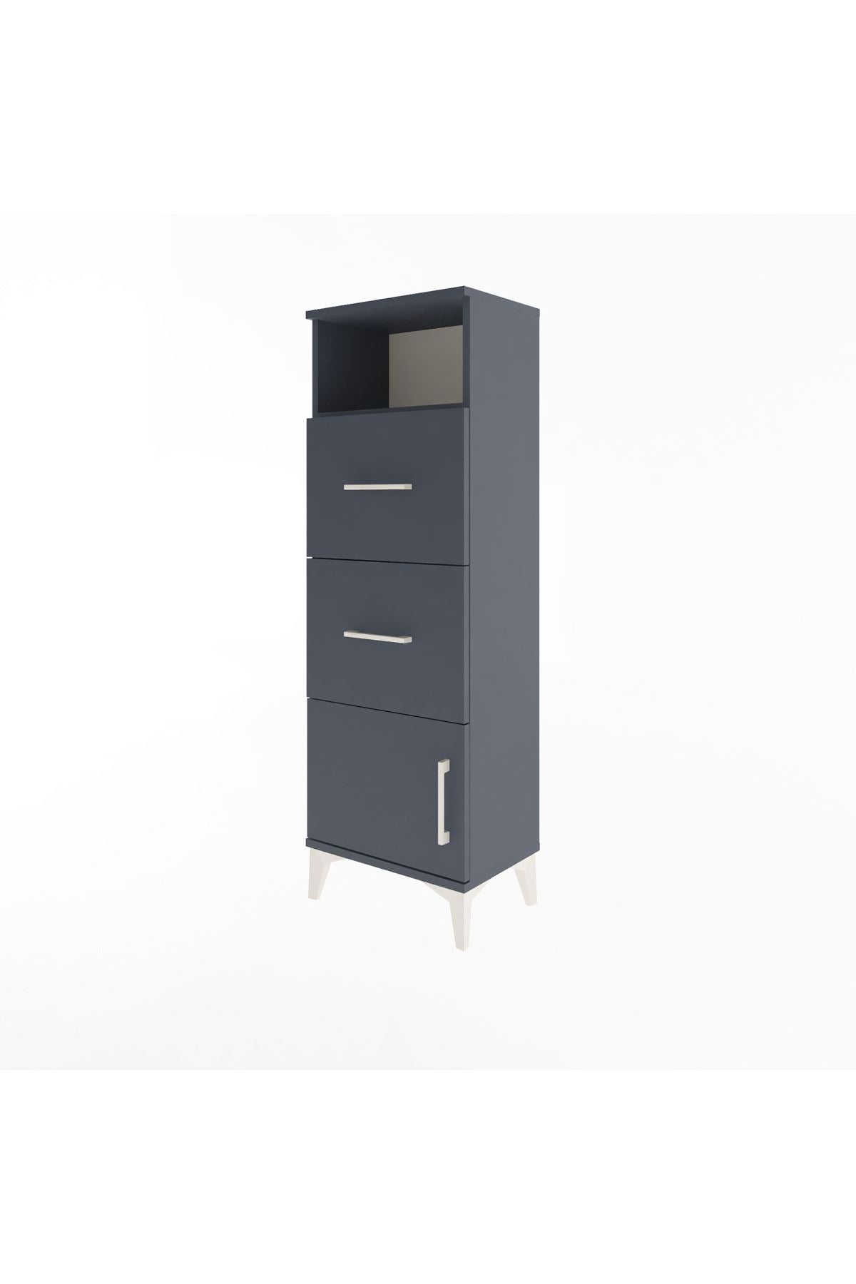 Arges Dolap Tek Raflı 2 Çekmeceli Tek Kapaklı 44x30x134 - S16M007V5A