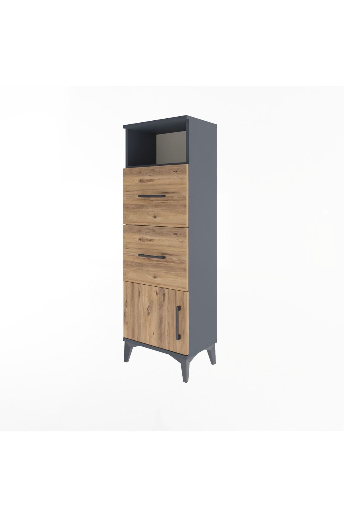 Arges Dolap Tek Raflı 2 Çekmeceli Tek Kapaklı 44x30x134 - S16M007V6A