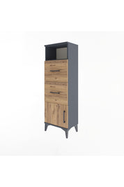 Arges Dolap Tek Raflı 2 Çekmeceli Tek Kapaklı 44x30x134 - S16M007V6A