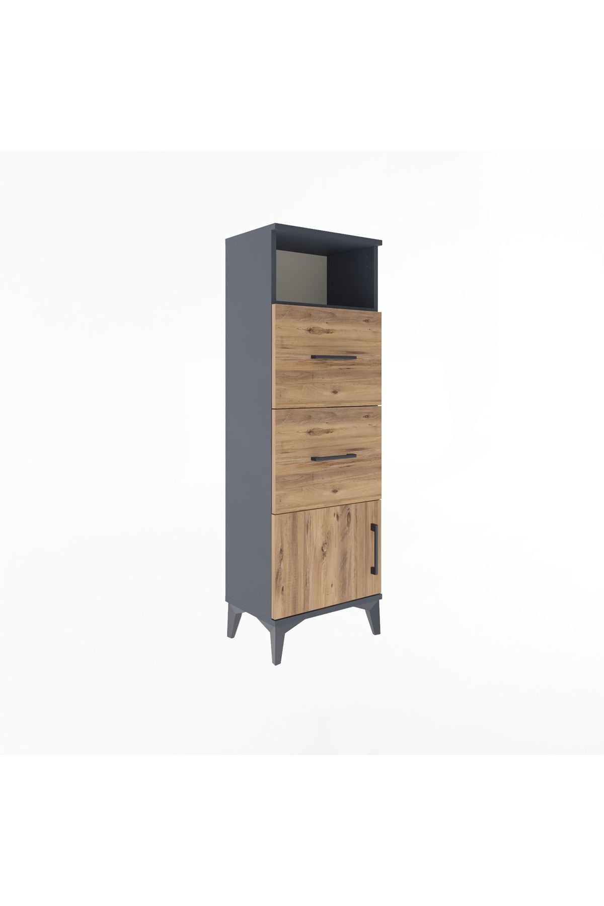 Arges Dolap Tek Raflı 2 Çekmeceli Tek Kapaklı 44x30x134 - S16M007V6A