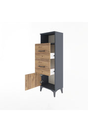 Arges Dolap Tek Raflı 2 Çekmeceli Tek Kapaklı 44x30x134 - S16M007V6A