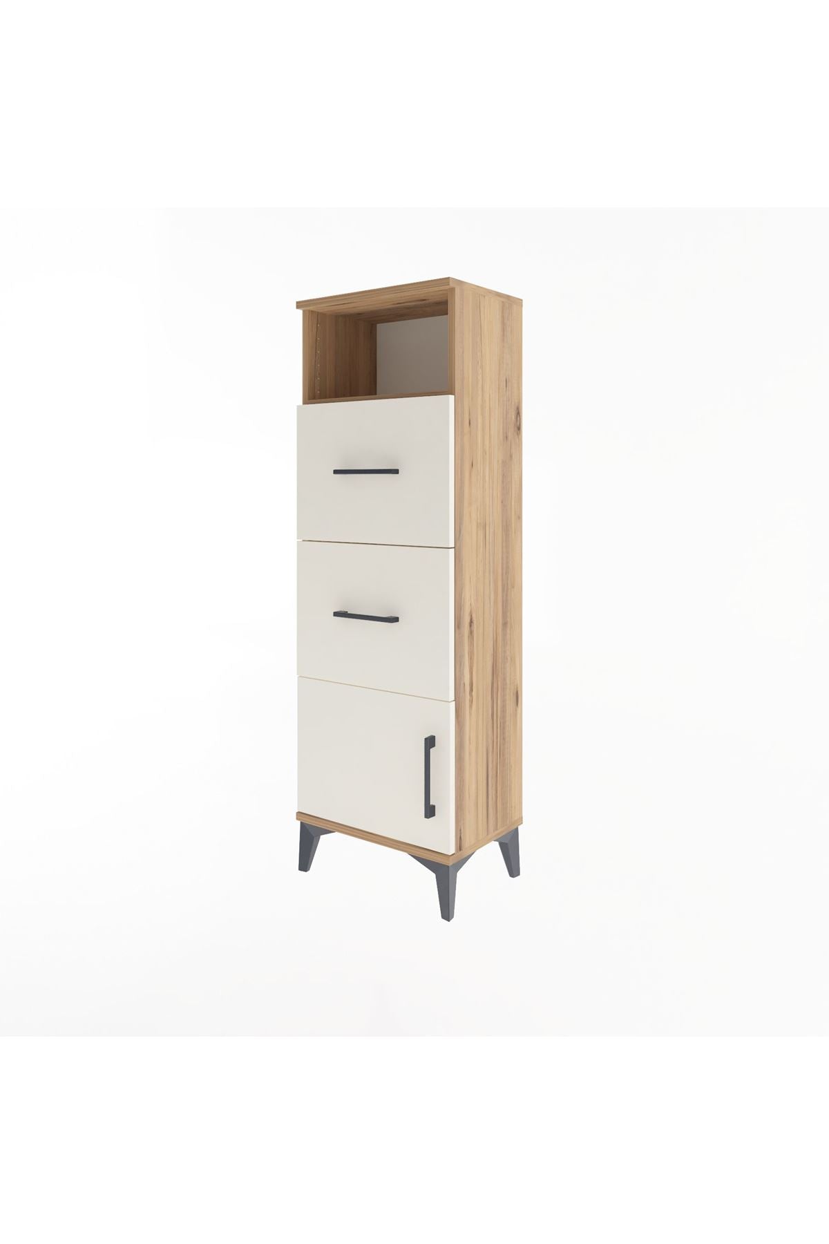 Arges Dolap Tek Raflı 2 Çekmeceli Tek Kapaklı 44x30x134 - S16M007V7A