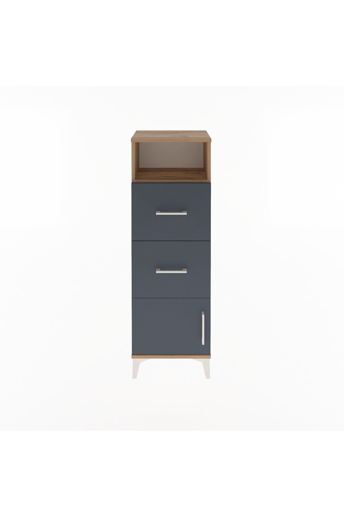Arges Dolap Tek Raflı 2 Çekmeceli Tek Kapaklı 44x30x134 - S16M007V8A