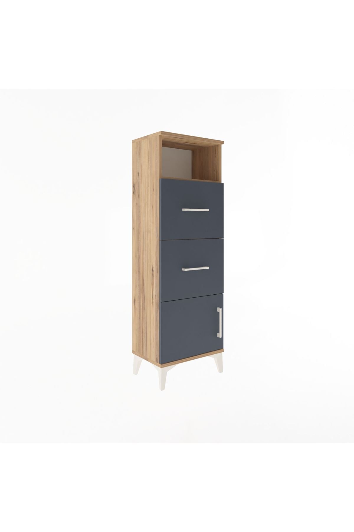 Arges Dolap Tek Raflı 2 Çekmeceli Tek Kapaklı 44x30x134 - S16M007V8A