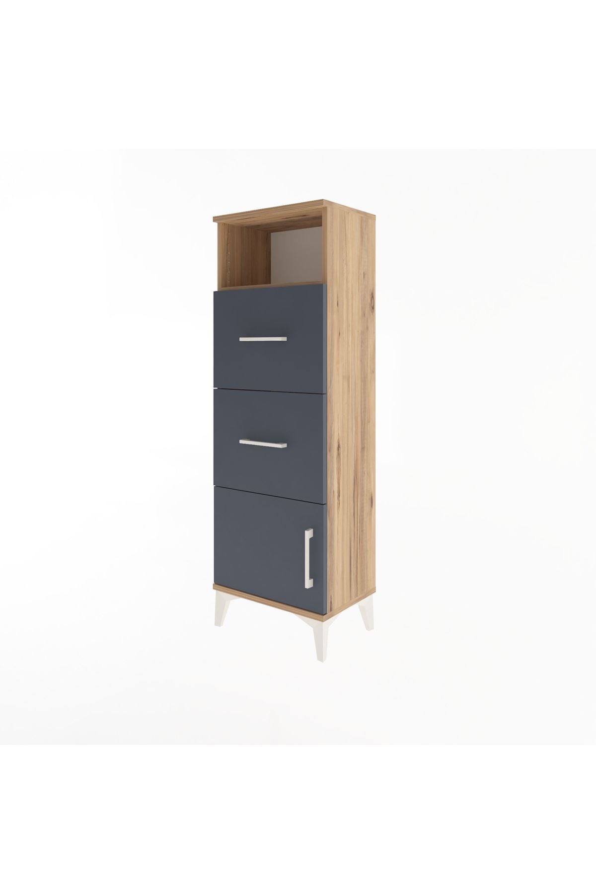 Arges Dolap Tek Raflı 2 Çekmeceli Tek Kapaklı 44x30x134 - S16M007V8A