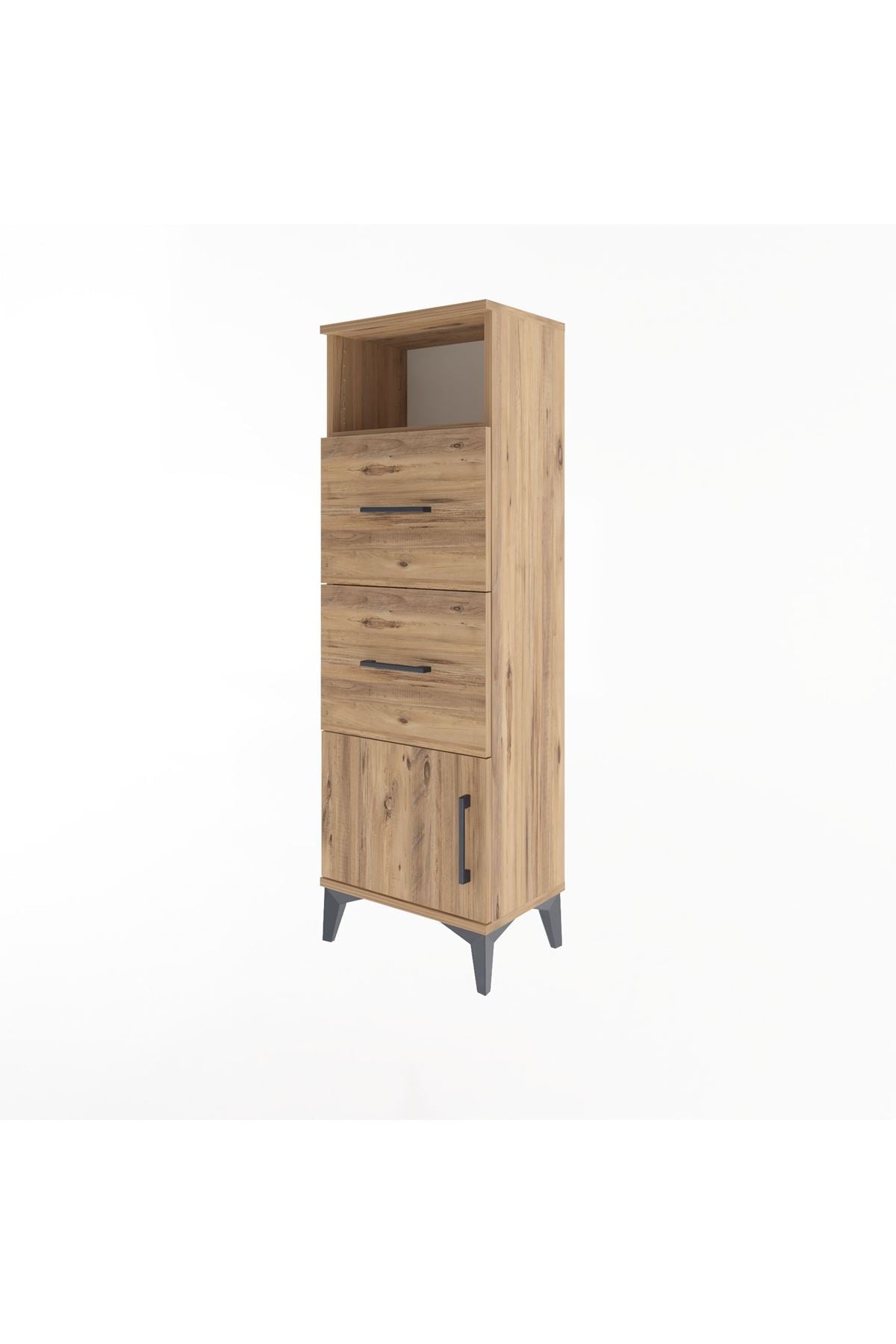 Arges Dolap Tek Raflı 2 Çekmeceli Tek Kapaklı 44x30x134 - S16M007V9A