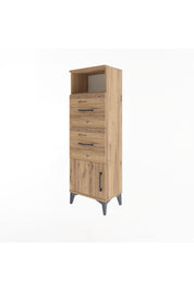 Arges Dolap Tek Raflı 2 Çekmeceli Tek Kapaklı 44x30x134 - S16M007V9A