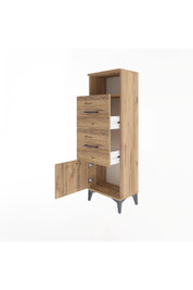 Arges Dolap Tek Raflı 2 Çekmeceli Tek Kapaklı 44x30x134 - S16M007V9A