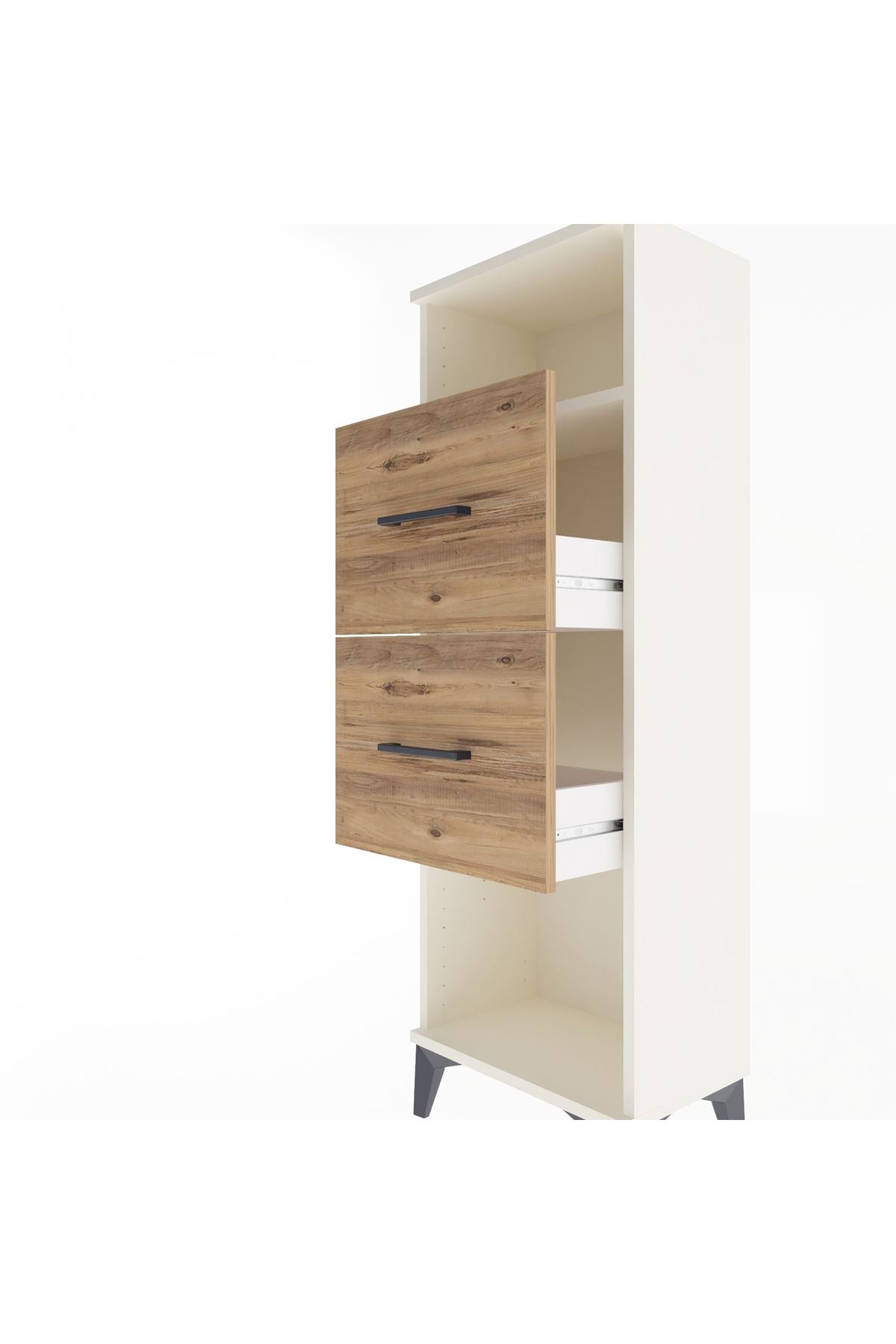 Arges Dolap Tek Raflı 2 Çekmeceli 44x30x134 - S16M008V3A
