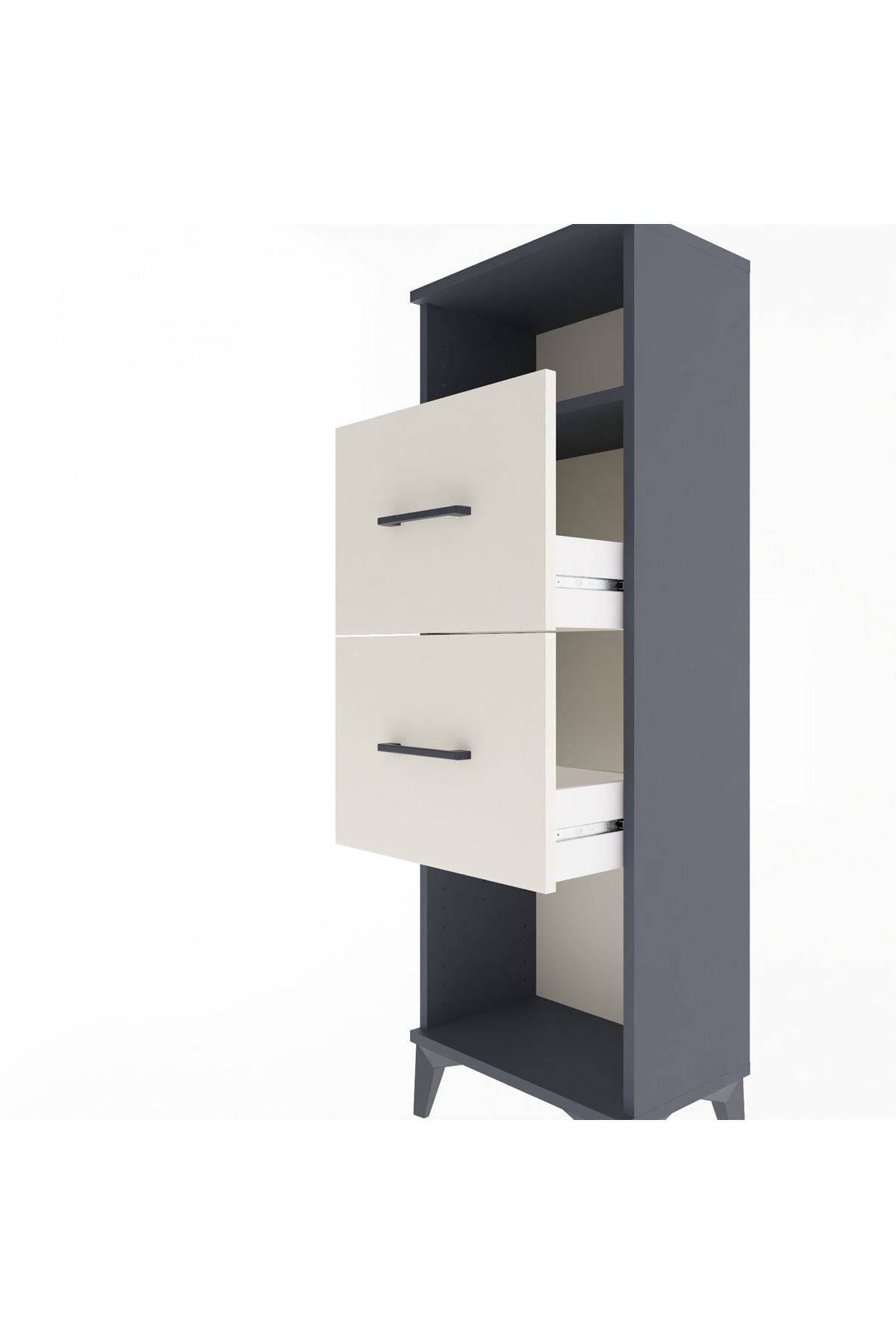 Arges Dolap Tek Raflı 2 Çekmeceli 44x30x134 - S16M008V4A