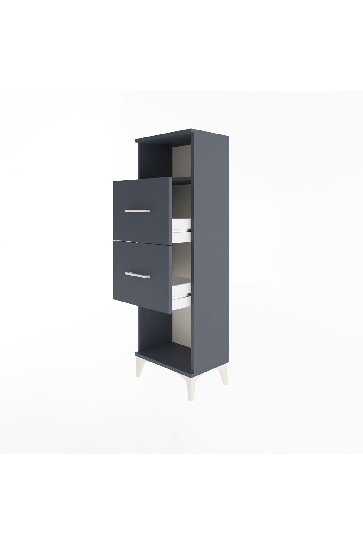 Arges Dolap Tek Raflı 2 Çekmeceli 44x30x134 - S16M008V5A