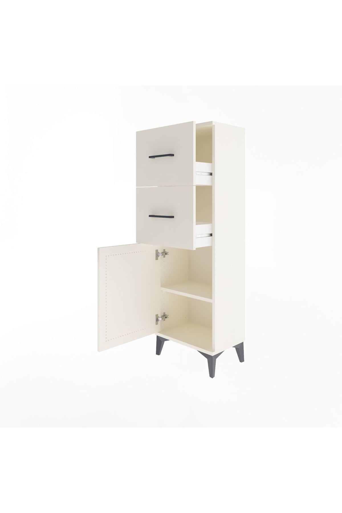 Arges Dolap Tek Raflı 2 Çekmeceli Tek Kapaklı 44x30x134 - S16M009V1A