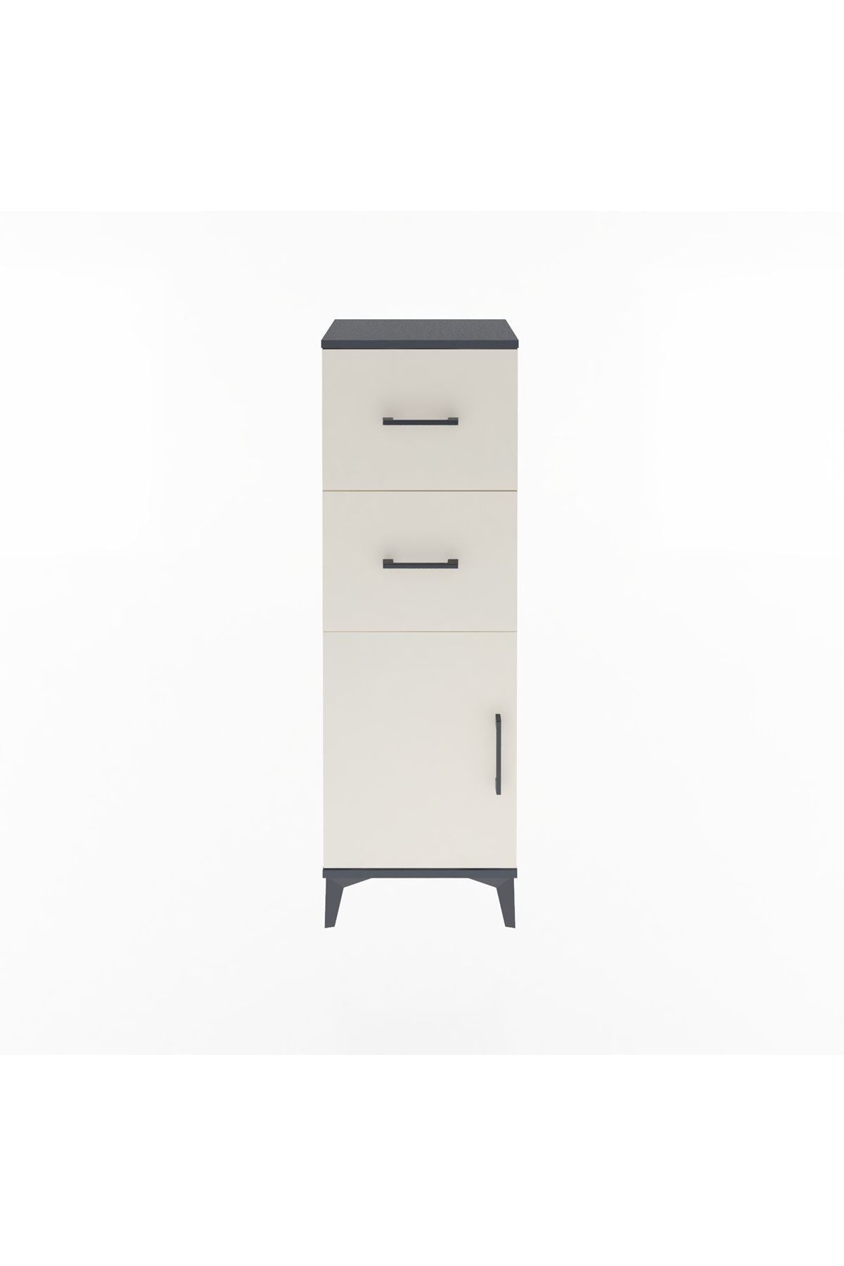Arges Dolap Tek Raflı 2 Çekmeceli Tek Kapaklı 44x30x134 - S16M009V4A