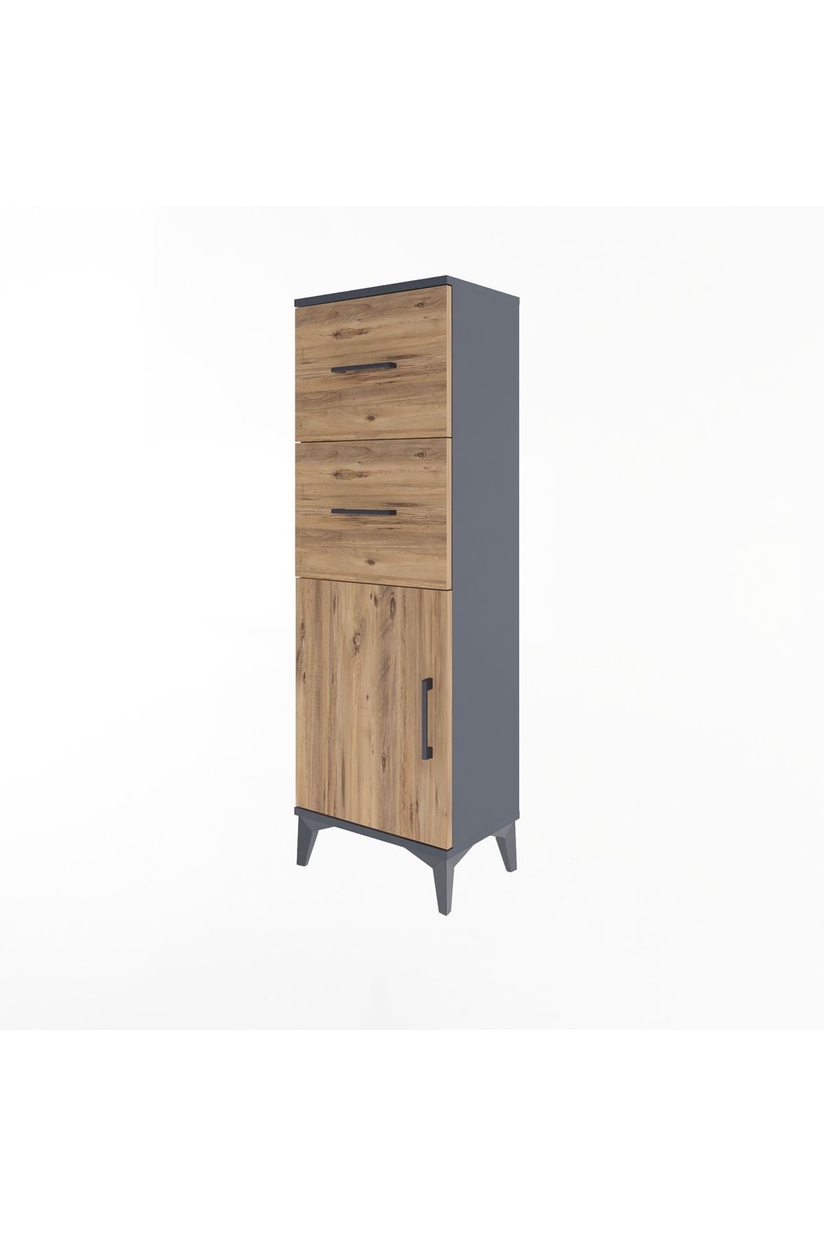 Arges Dolap Tek Raflı 2 Çekmeceli Tek Kapaklı 44x30x134 - S16M009V6A