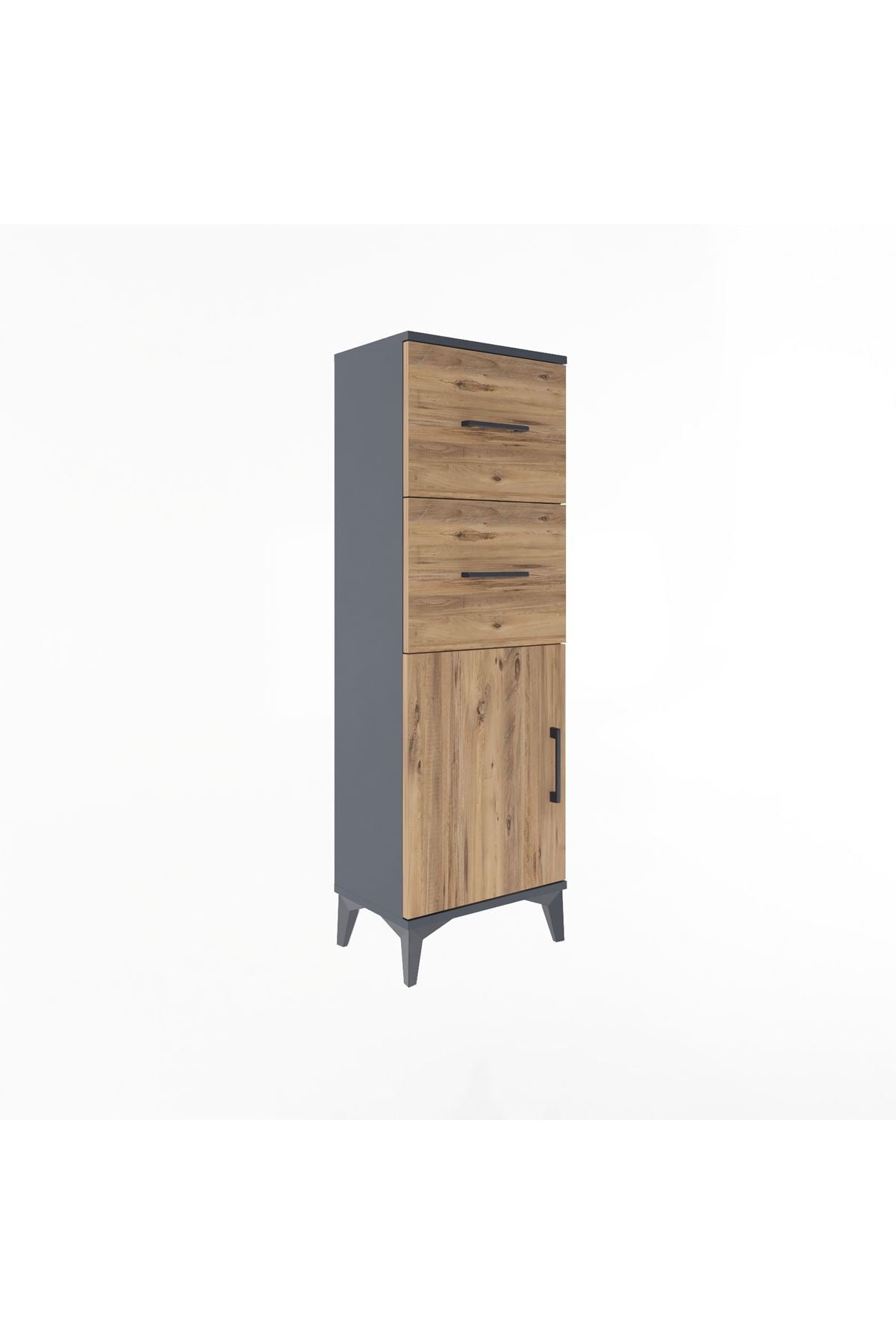 Arges Dolap Tek Raflı 2 Çekmeceli Tek Kapaklı 44x30x134 - S16M009V6A
