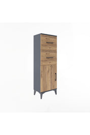 Arges Dolap Tek Raflı 2 Çekmeceli Tek Kapaklı 44x30x134 - S16M009V6A