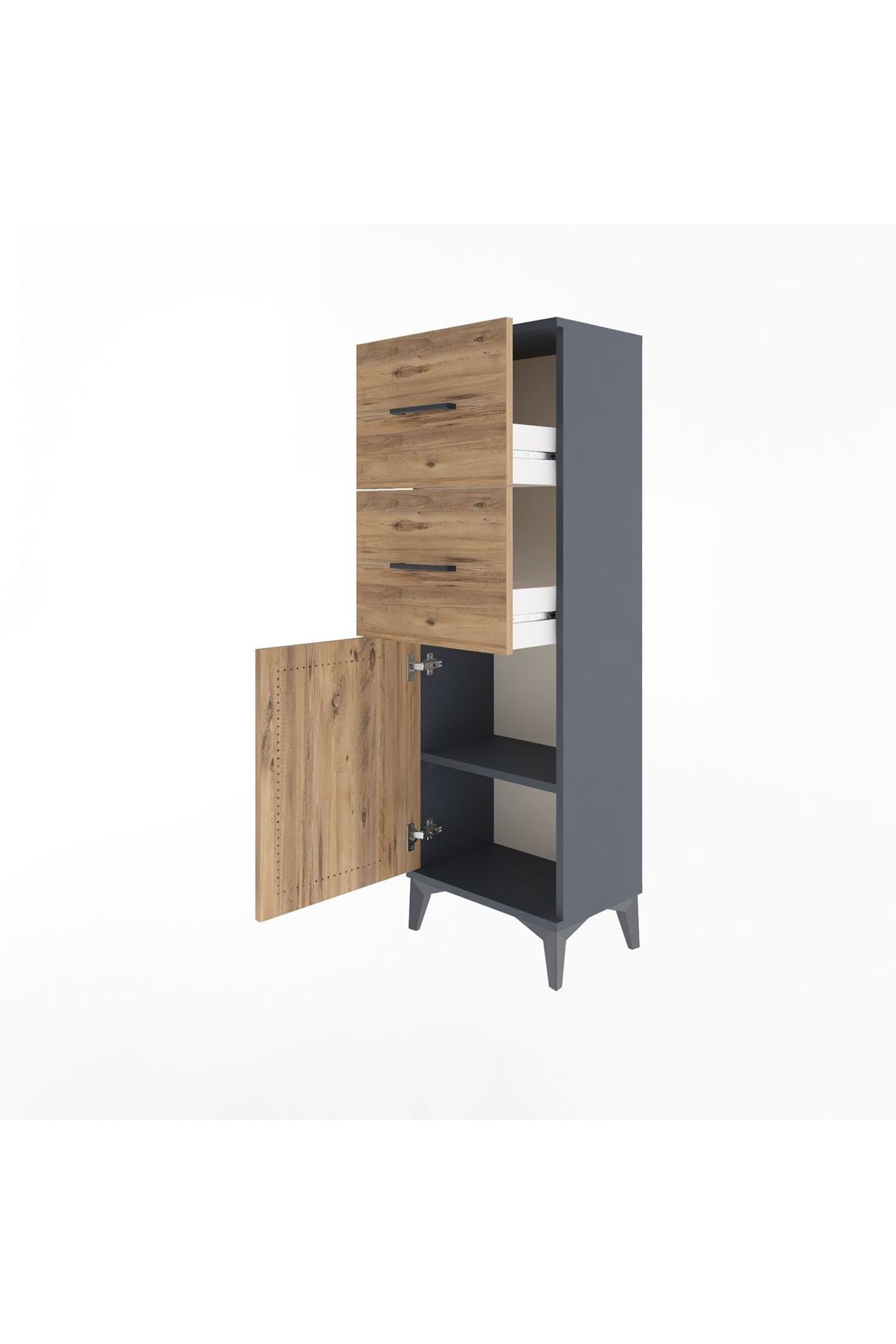 Arges Dolap Tek Raflı 2 Çekmeceli Tek Kapaklı 44x30x134 - S16M009V6A