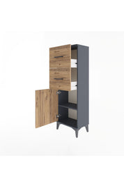 Arges Dolap Tek Raflı 2 Çekmeceli Tek Kapaklı 44x30x134 - S16M009V6A