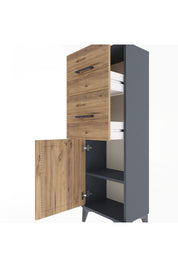 Arges Dolap Tek Raflı 2 Çekmeceli Tek Kapaklı 44x30x134 - S16M009V6A