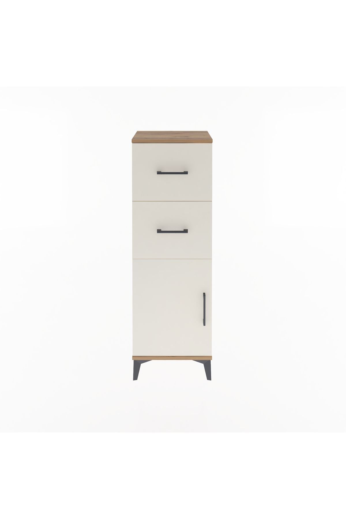 Arges Dolap Tek Raflı 2 Çekmeceli Tek Kapaklı 44x30x134 - S16M009V7A