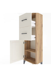 Arges Dolap Tek Raflı 2 Çekmeceli Tek Kapaklı 44x30x134 - S16M009V7A