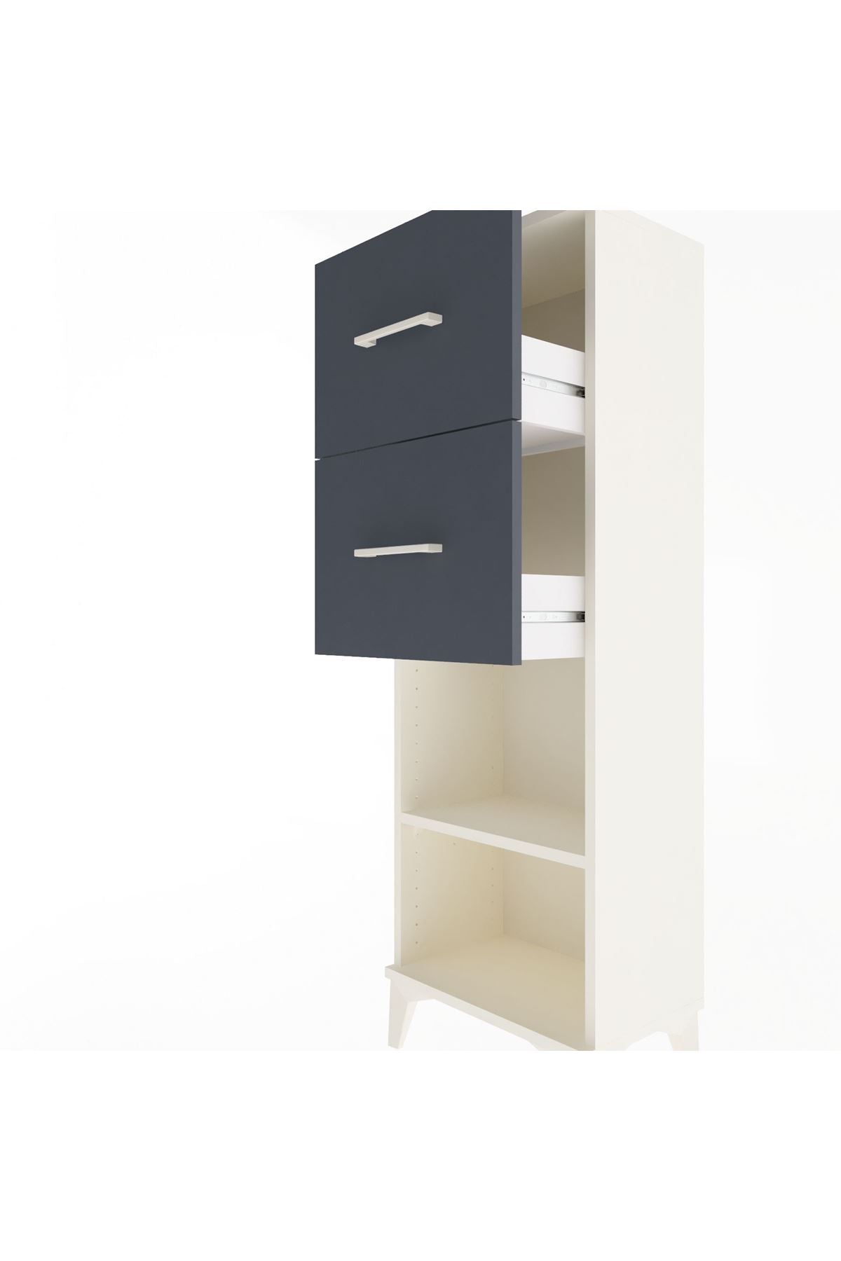 Arges Dolap Tek Raflı 2 Çekmeceli 44x30x134 - S16M010V2A