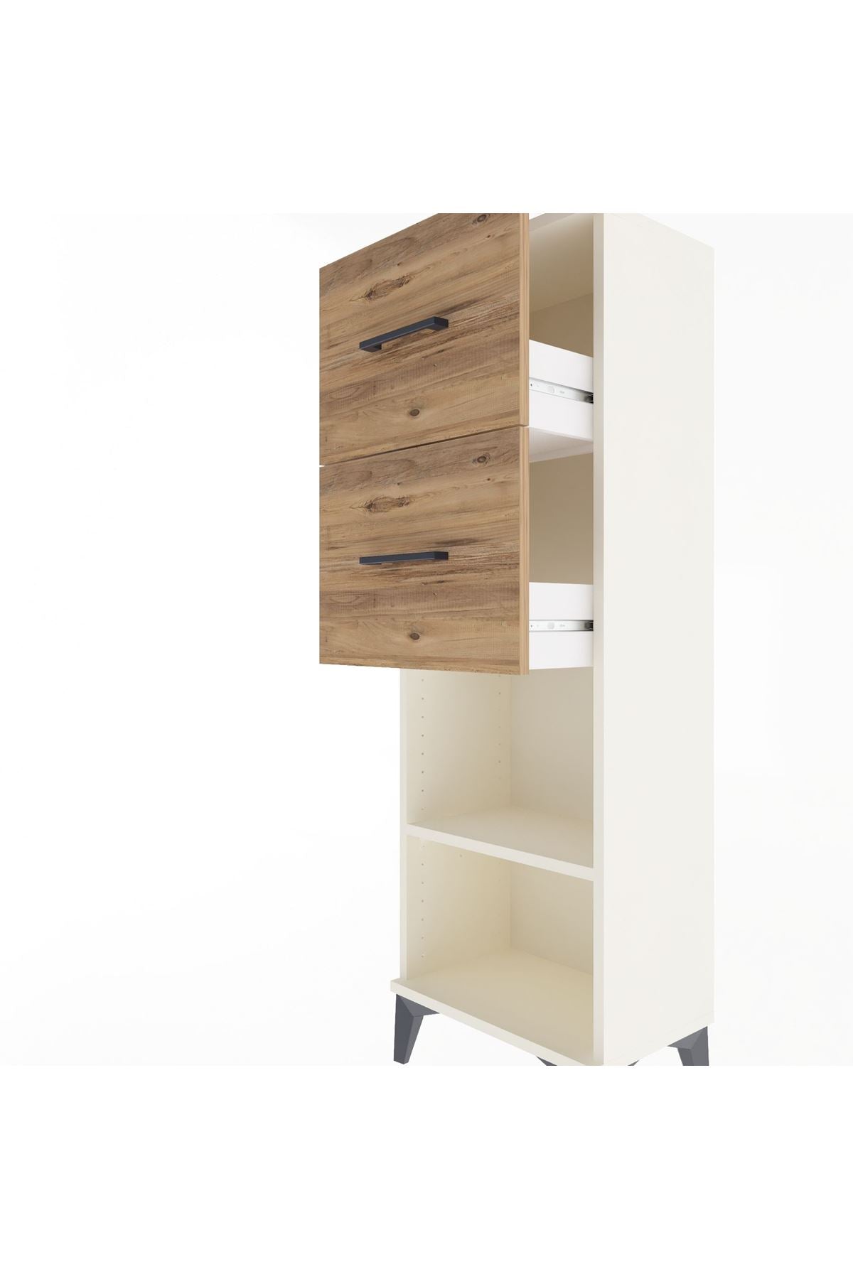 Arges Dolap Tek Raflı 2 Çekmeceli 44x30x134 - S16M010V3A