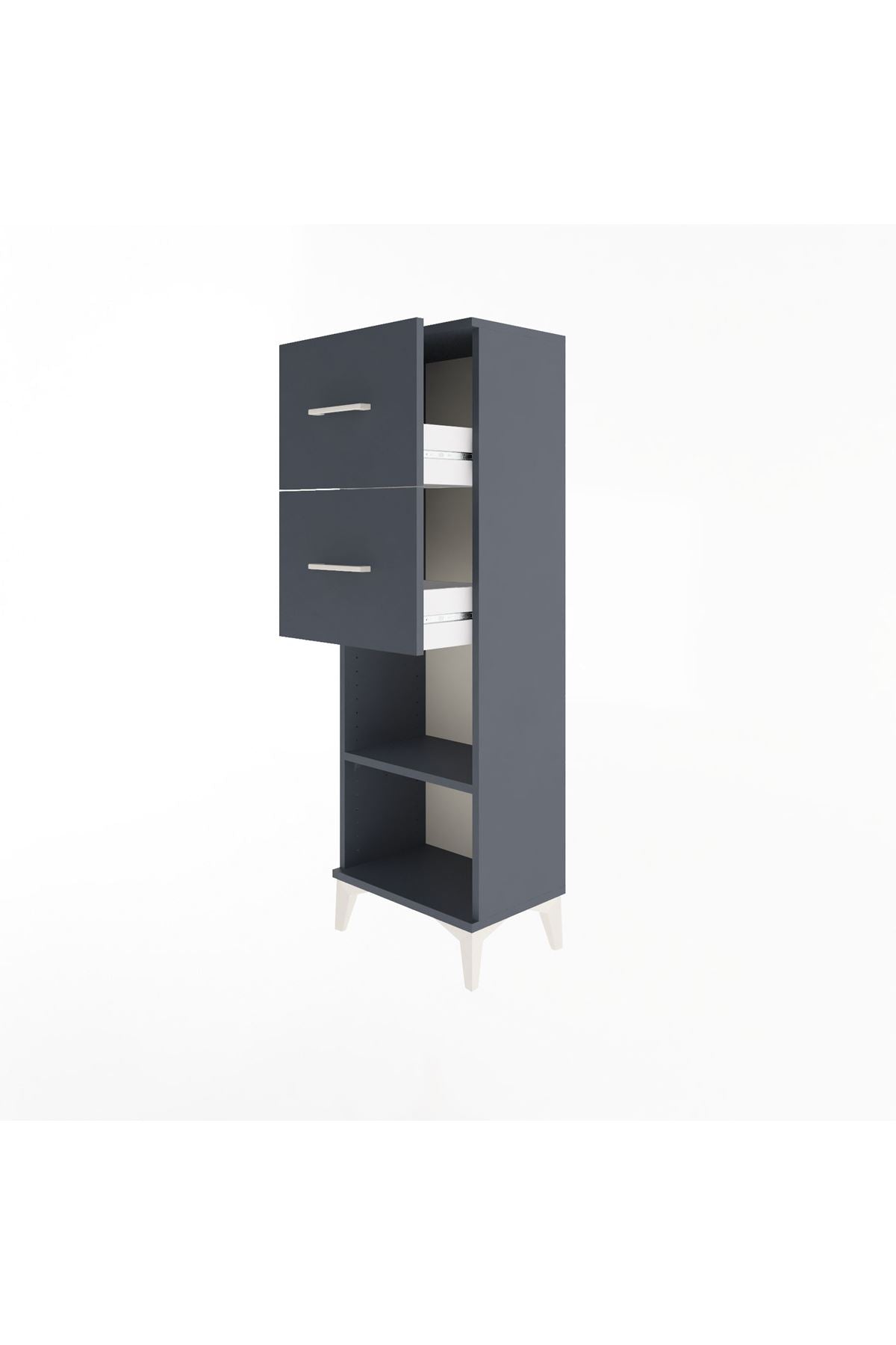 Arges Dolap Tek Raflı 2 Çekmeceli 44x30x134 - S16M010V5A